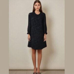 Banana Republic Navy Blue Bow Cuff Sleeve Shift Dress